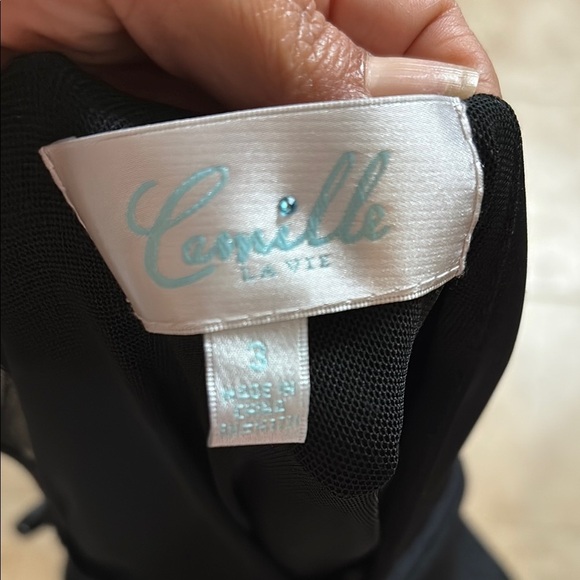 Camille La Vie Black One Shoulder Ruffled Cocktail Dress - Picture 7 of 8